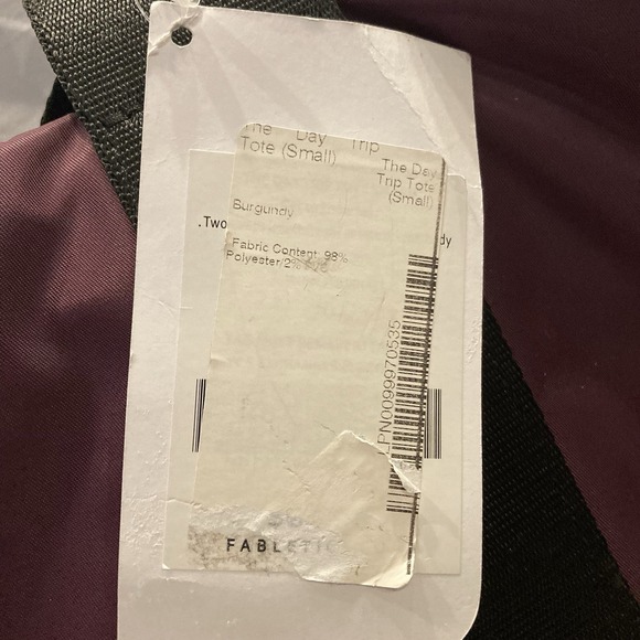 Burgundy Gym Tote Bag Travel Weekender Lightweight Nylon Fabletics Small - Picture 2 of 8